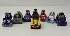 Marvel Spidey and His Amazing Friends Plastic Cars 2" Set of 8 Hulk Rhino Ghost
