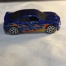 2006 Hot Wheels Dodge Charger Srt8 Blue 164 Diecast 2 34 Car W Orange Flames