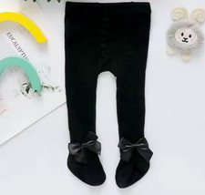Children Girls Dance Tights.Kid Toddler Bow Pantyhose black bow tights