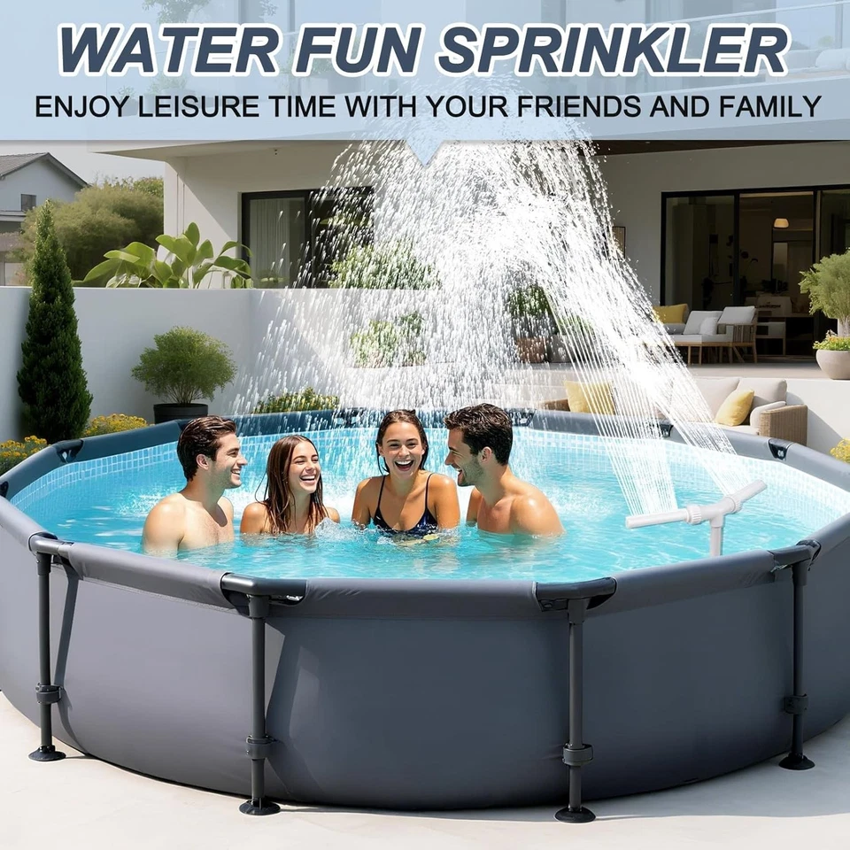 Swimming Pool Waterfall Fountain Dual Spray Heads Water Fun Decor for Above &... - Image 4 of 4