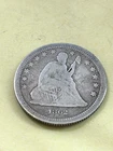 1862 U.S. SEATED LIBERTY QUARTER 25c FULL LIBERTY Low Mintage CIVIL WAR DATE!