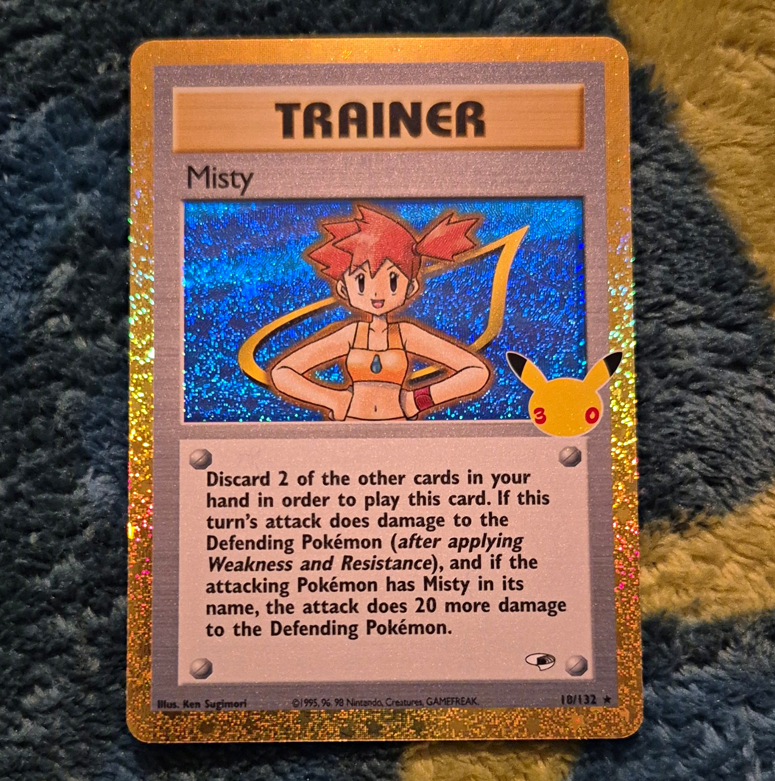Nintendo Pokémon TCG Misty 18/132 Gym Heroes Rare English Holo Trainer 1999