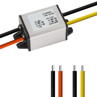 12V to 5V DC Converter Car Power Voltage, Waterproof 12v 5v, black
