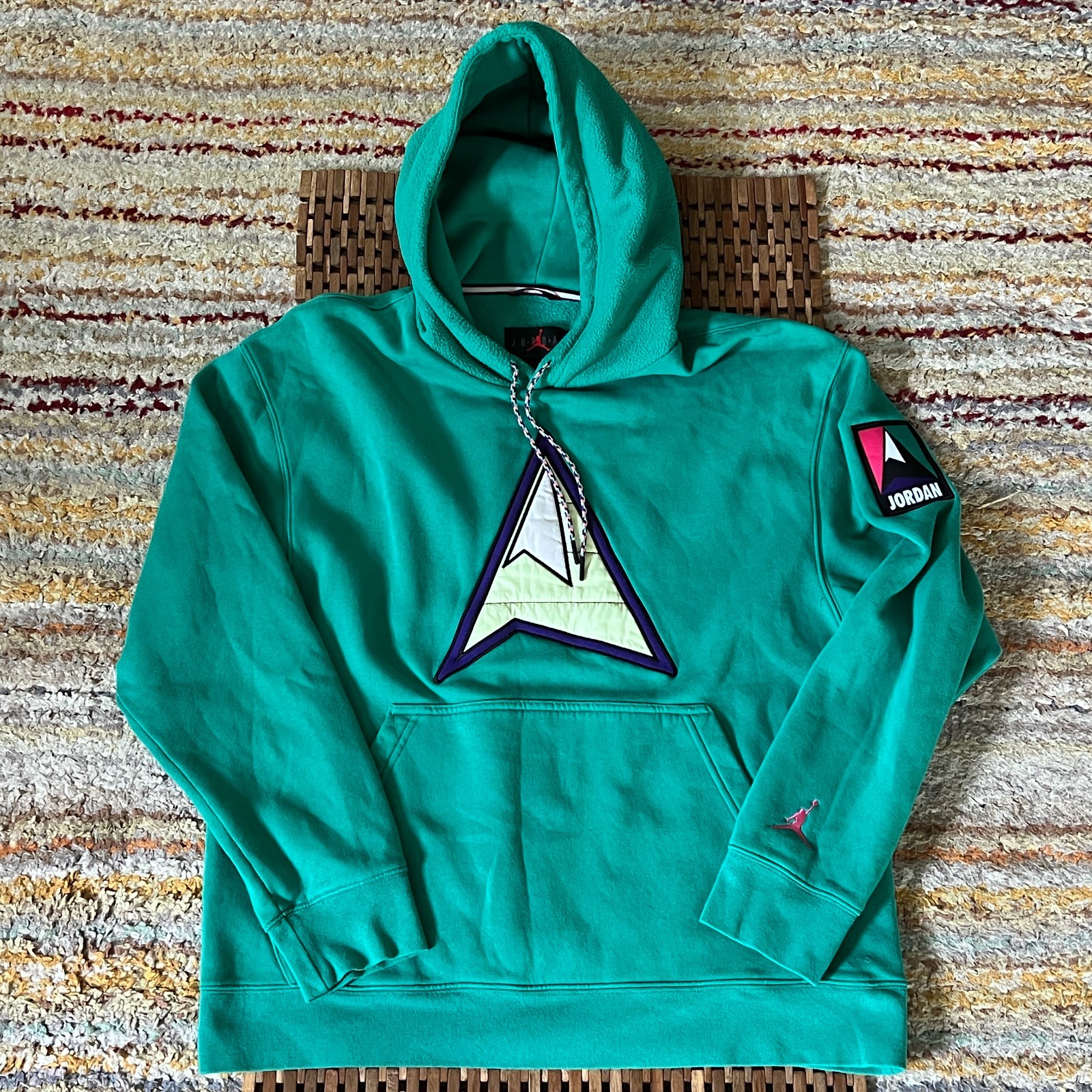 Nike Air Jordan Green Graphic Print Hoodie Hoody Men's Size Large L