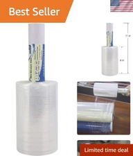 Clear Stretch Wrap 6"×1000' Plastic Wrap Roll for Moving Shipping Wrap,Industria