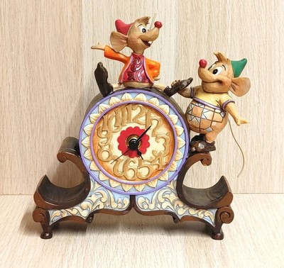 Jim Shore Disney Stitch in Time Jaq & Gus Clock Statue (Works)