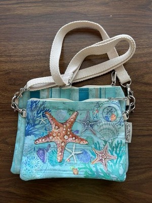 Sun N Sand shoulder purse 2 in 1 detachable beach shells 7 x 9 adjustable strap