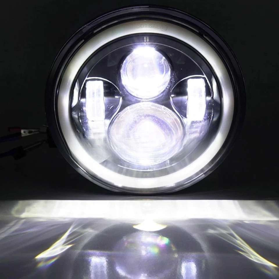 7" Inch Round LED Headlight For YAMAHA XJ XS 250 400 600 650 750 850 1100 Virago - Image 4 of 4