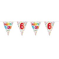 Folat 27106 6. Geburtstag Happy B-Day Wimpelkette Mit Punkten-10 Met (Us Import)