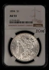 1894 $1 Morgan Silver Dollar - PQ Original White Key Date - NGC AU 53 - B5288