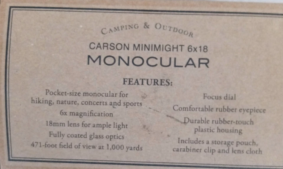 Restoration Hardware Carson MiniMight 6x18mm Pocket Monocular w/Carabiner Clip - Image 2 of 4