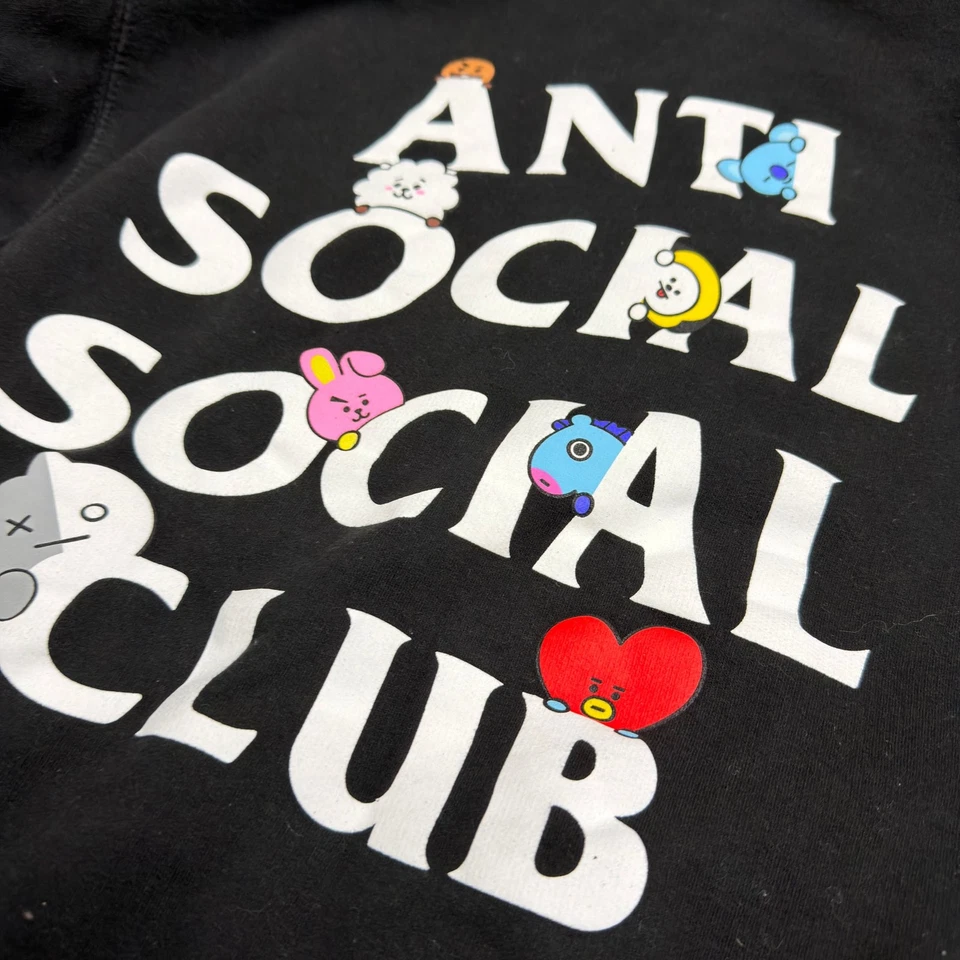 Anti Social Social Club x BT21 Blended Black Hoodie - Image 4 of 4
