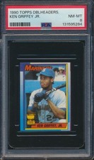 1990 Topps Doubleheaders Ken Girffey Jr HOF Mariners PSA 8