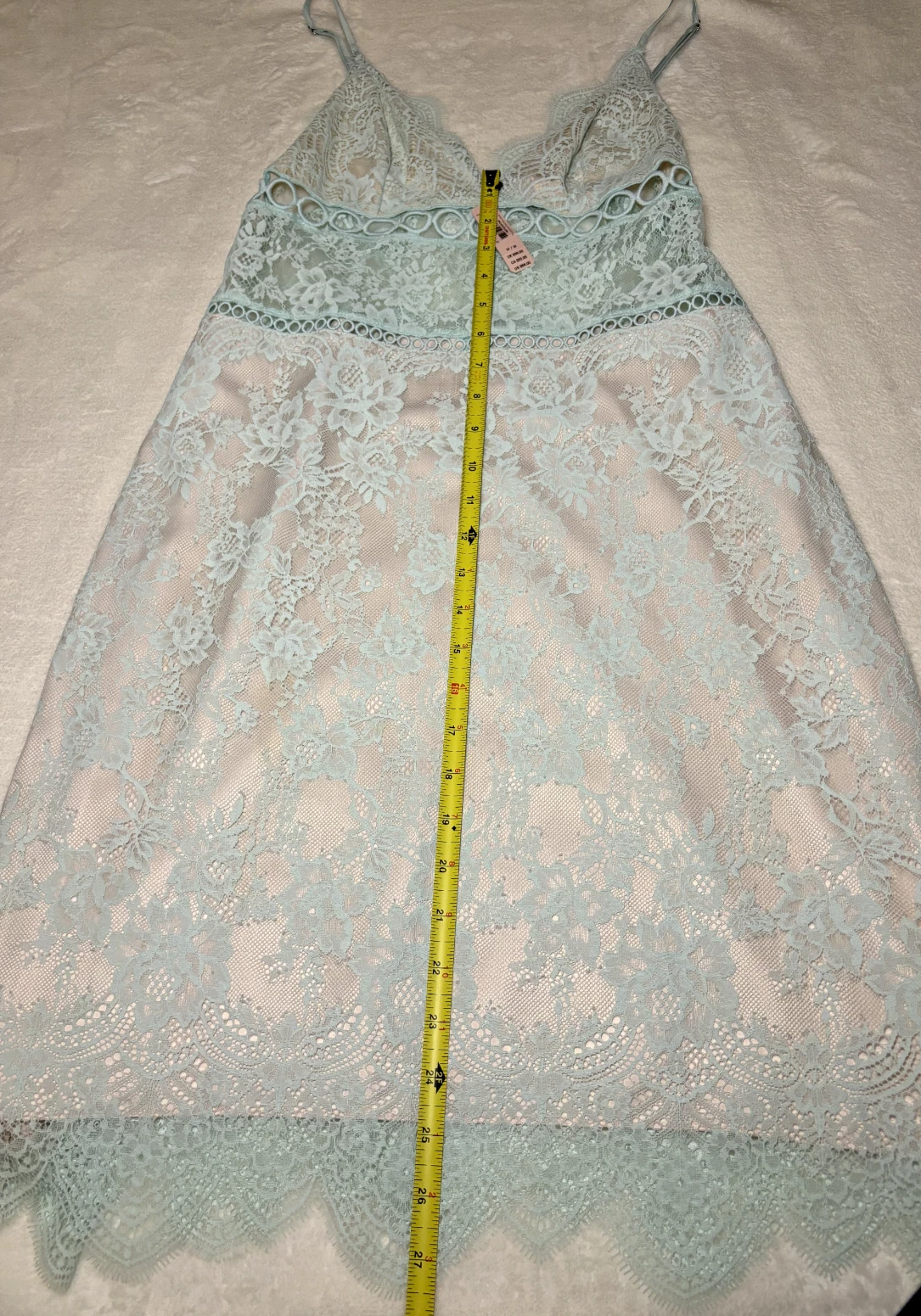 UNDERCOVER Abito Victoria Secrets Dream Angels floreale pizzo e anello slip taglia M blu acqua rosa