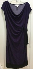 Motherhood Maternity Womens Dress Size Medium Purple Black Side Tie 126  