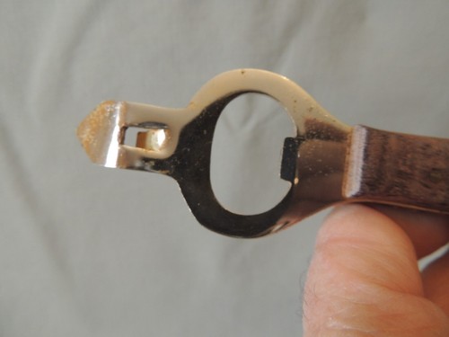 Vintage bottle opener gold plated and wood - Picture 7 of 8
