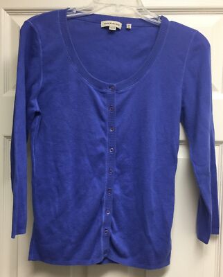 Repeat cotton 3/4 sleeve cardigan Periwinkle Blue Size 40M