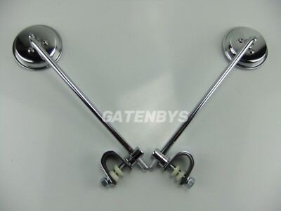 Paar Chrom 2x lange 11'' Vorbau Klemme an Roller Spiegel Motorrad Lambretta Vespa
