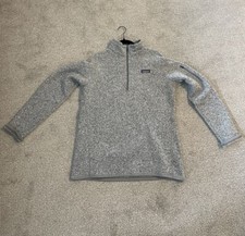 Patagonia Women s XL Better Sweater 1/4 Zip Birch White Excellent Condition