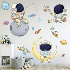 Astronaut Wall Stickers for Boys Bedroom, DILIBRA Cartoon Spaceman Astronaut1 