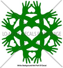 Heart Hands Circle Auto Truck SUV Color  Size Variations Die Cut Vinyl Decal