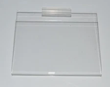 Acrylic Slatwall Sign Holder, Horizontal, Landscape, 3.5" H x 5.5" W, NEW