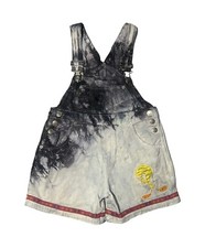 Looney Tunes Tweety Custom Tie Dye Shortalls 14X24.5 Kids L/XL