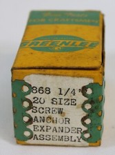 Vtg Greenlee Screw Anchor Expander 868 Never Used In Orig Box 1/4" 20 Deadstock