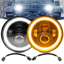 Pair 7 Inch Round Led Headlights Hilo Beam Sealed Fit Chevy Truck Camaro C10
