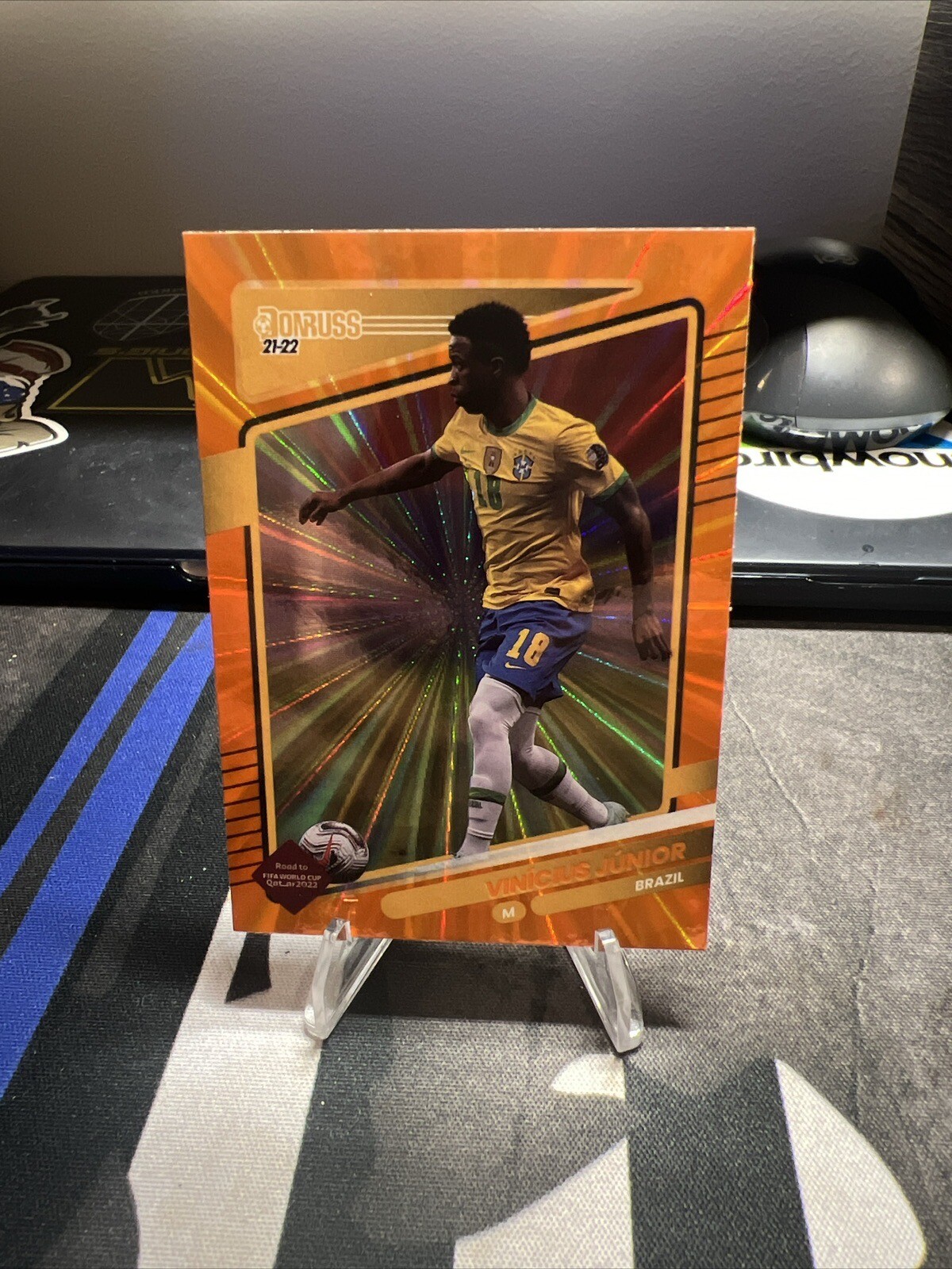 2021-22 Panini Donruss Road to Qatar Holo Orange Laser Vinicius Junior Jr #26