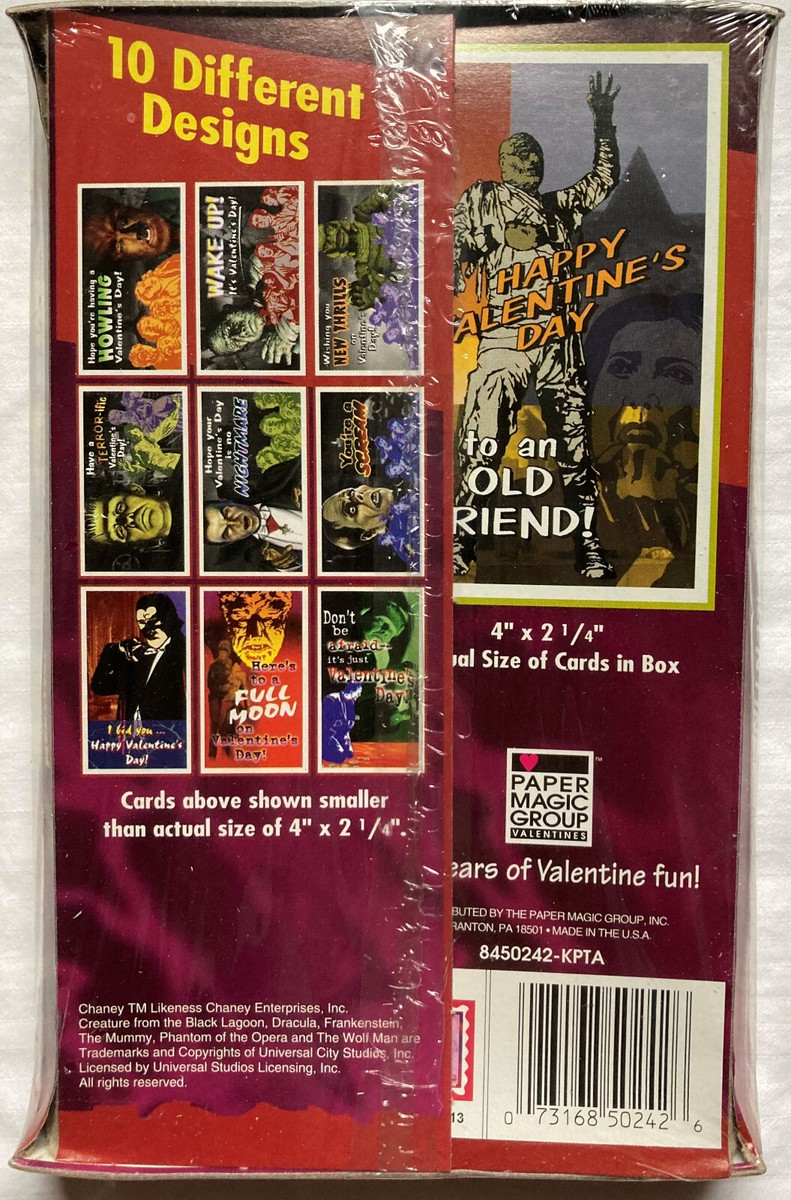 Vintage Universal Studios Monster Valentine's Day Cards New in