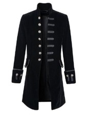 Men's Velvet Goth Steampunk Victorian Frock Handmade Coat/Medieval  Renaissance