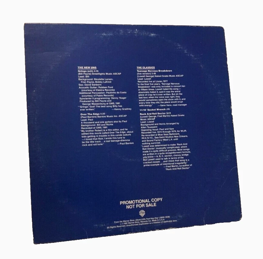 Little Feat Hoy-Hoy Pro-A-984 Warner Bros. Records DJ Promo Vintage '81 Vinyl LP - Image 2 of 4