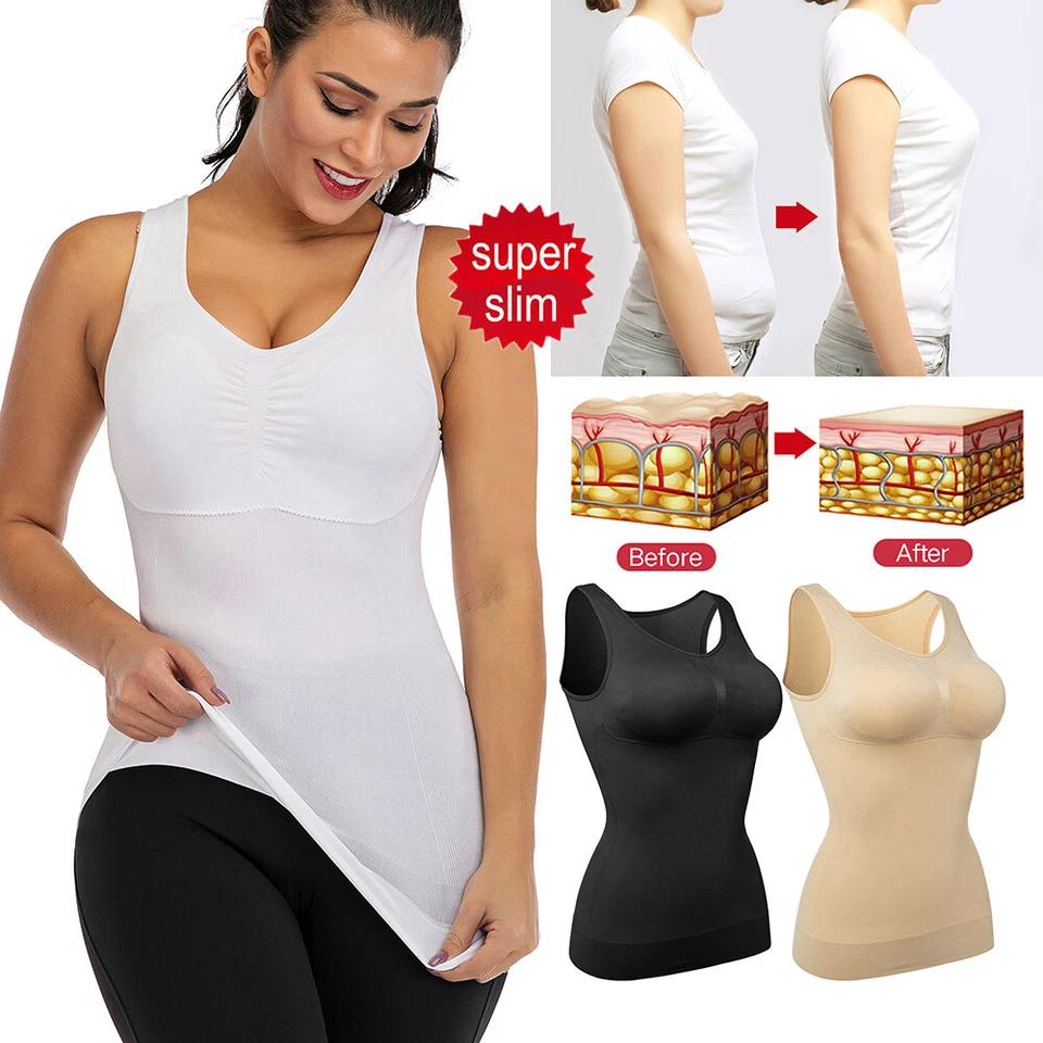 Mujeres Genie Chaleco Prendas moldeadoras Adelgazante Cuerpo Abdomen Cintura Cami Modelador Camisola Prendas para el torso Foto 4 de 4