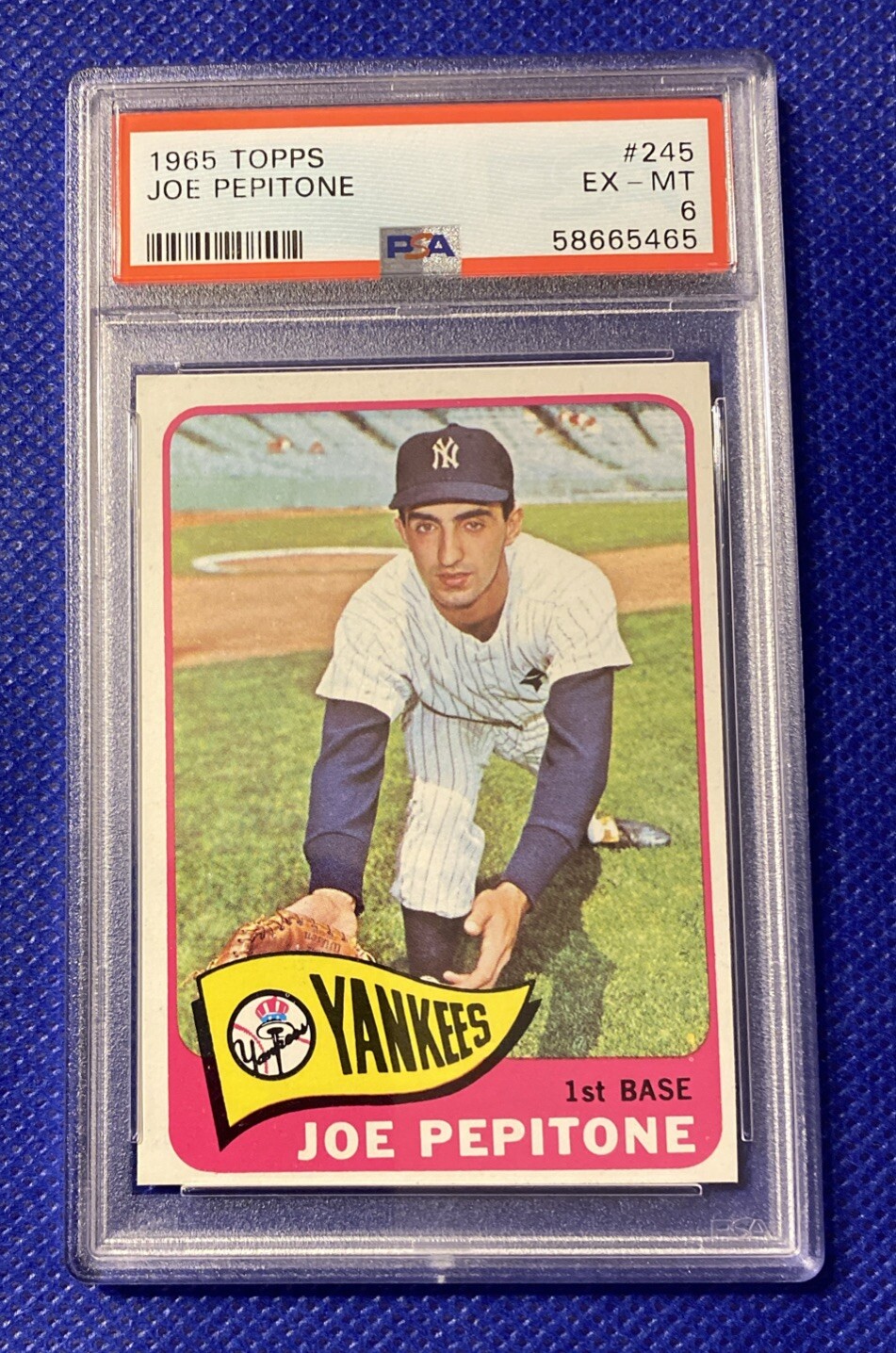 1965 Topps Baseball #245 Joe Pepitone PSA 6 EX-Mint New York Yankees 58665465