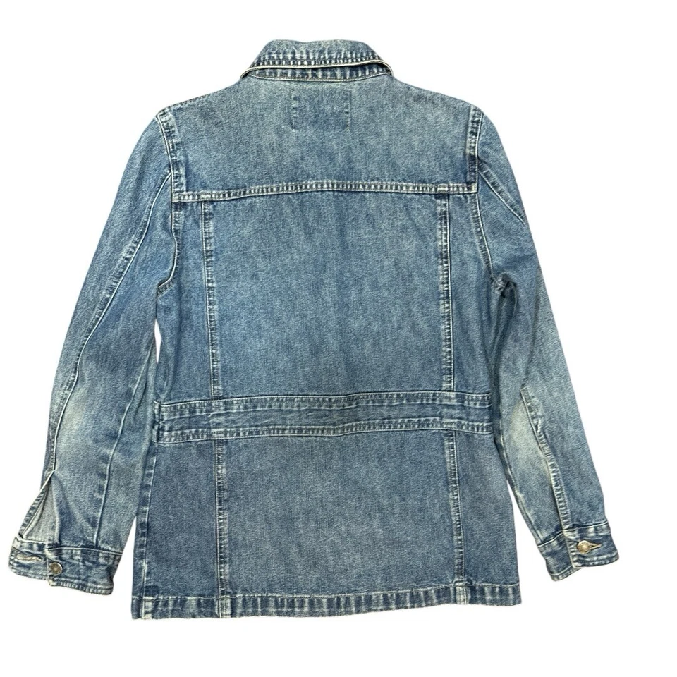 CHAQUETA VAQUERA VINTAGE CARIBEÑA Joe cj azul para mujer talla M Foto 3 de 4