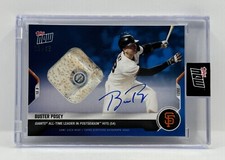 BUSTER POSEY Autographed Game Used 2021 Topps Now #943B BLUE 16/49 Postseason 📈