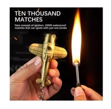 Metal Matchstick Keychain Ring Reusable Lighter Flint Match Fire Starter