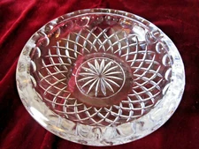VINTAGE CLEAR GLASS CIGAR ASHTRAY 3 SLOT ETCHED FLOWER & DIAMONDS 7" 2LB 5OZ