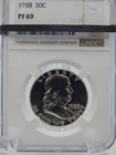 1958 -  FRANKLIN HALF DOLLAR NGC GRADED PF69 - PROOF (BT194)