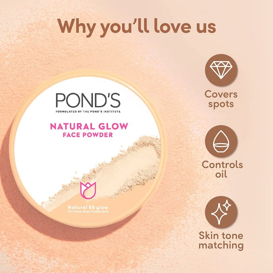 Pond's Natural Glow Face Powder For Glowing Skin And Oil Free Look 30gm - Image 3 of 4