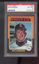 1975 Topps #366 Ken Sanders PSA 8 Graded Baseball Card MLB California Angels