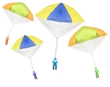 4Pack Tangle Free Light Up Toy Parachute Man with Large 20" Parachutes! 4 Colors