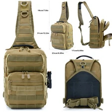 Tactical Bag Pack Military Rover Shoulder Sling Backpack Molle Assault Range Bag