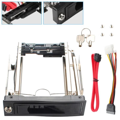 5.25'' PC Drive Bay 3.5'' SATA HDD Hard Drive Internal Caddy Case with Cable