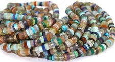 Natural Mix Gemstone Faceted Rondelle Heishi Beads 6-7mm 8" Strand AAA