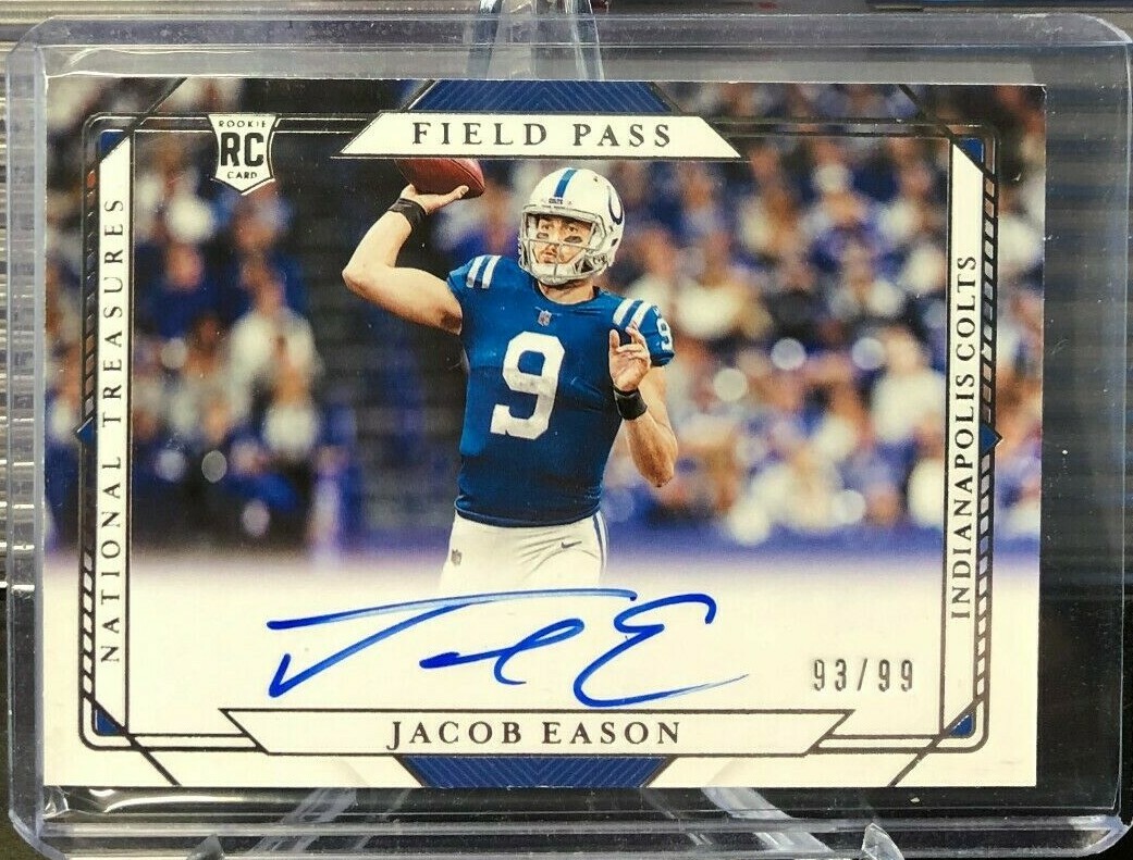 2020 National Treasures Field Pass JACOB EASON RC AUTO #93/99 Made Colts #FP-JE