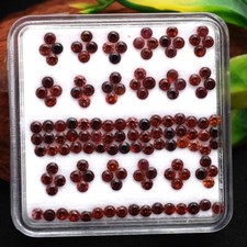 134 Stück Natürlich Mosambik Granat 2mm Rund Schliff Unbehandelt Edelsteine