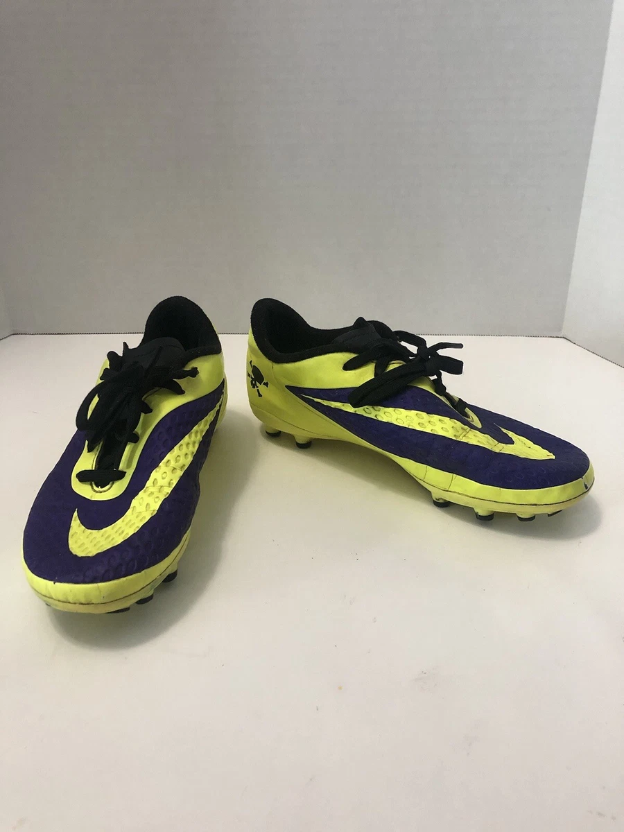 Nike JR Hypervenom Phelon FG Purple Volt Soccer Cleats Size 2 eBay