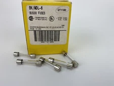 Cooper Bussmann Eaton 6A 250VAC Slow Blow Time Delay Glass Fuse, 5pcs, BK/MDL-6